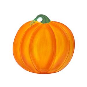 Set‎ of FOUR (4) MESA International 8" Orange Ceramic Pumpkin Plates